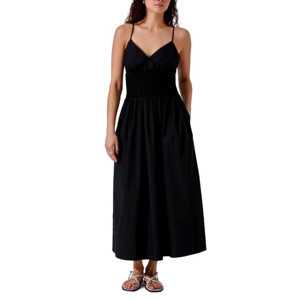 NWT Popcorn Waist Cotton Midi Dress - Size Large